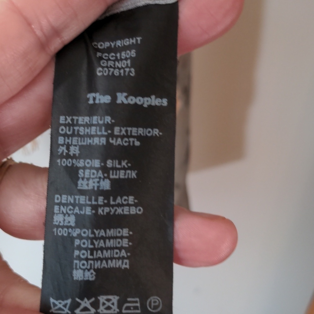 The Kooples Silk Floral Button Down Lace Hem Blouse xs - Picture 9 of 10